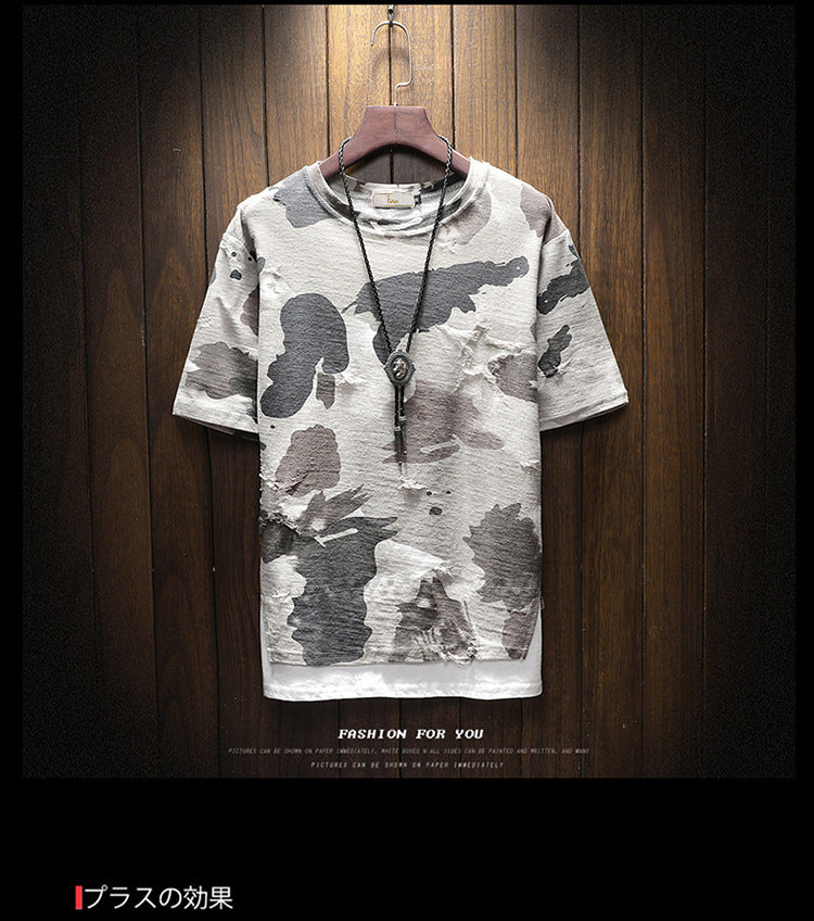 Camo Fake-Two-Piece Tee
