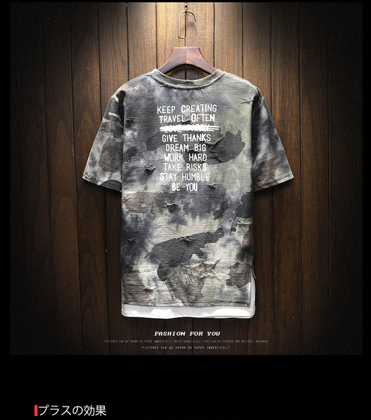Camo Fake-Two-Piece Tee