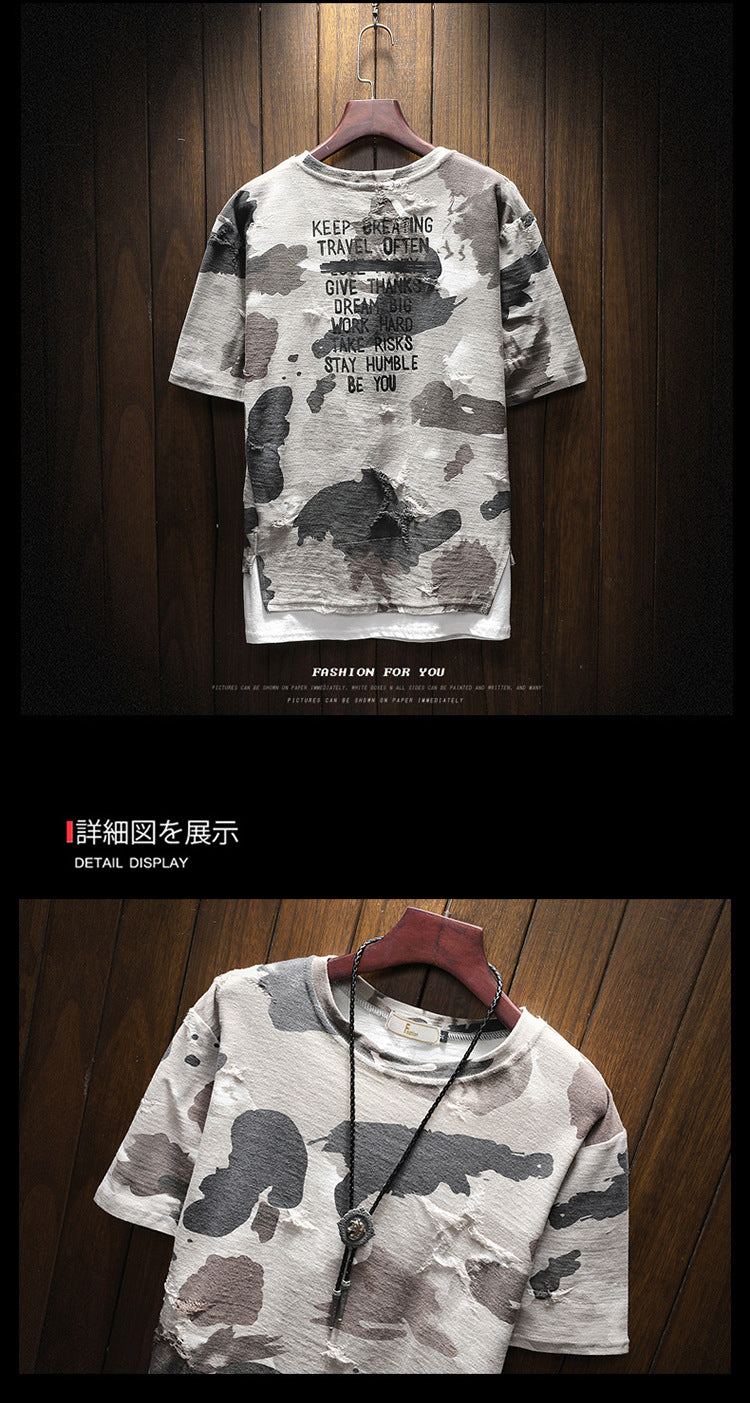 Camo Fake-Two-Piece Tee