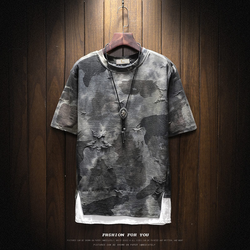 Camo Fake-Two-Piece Tee