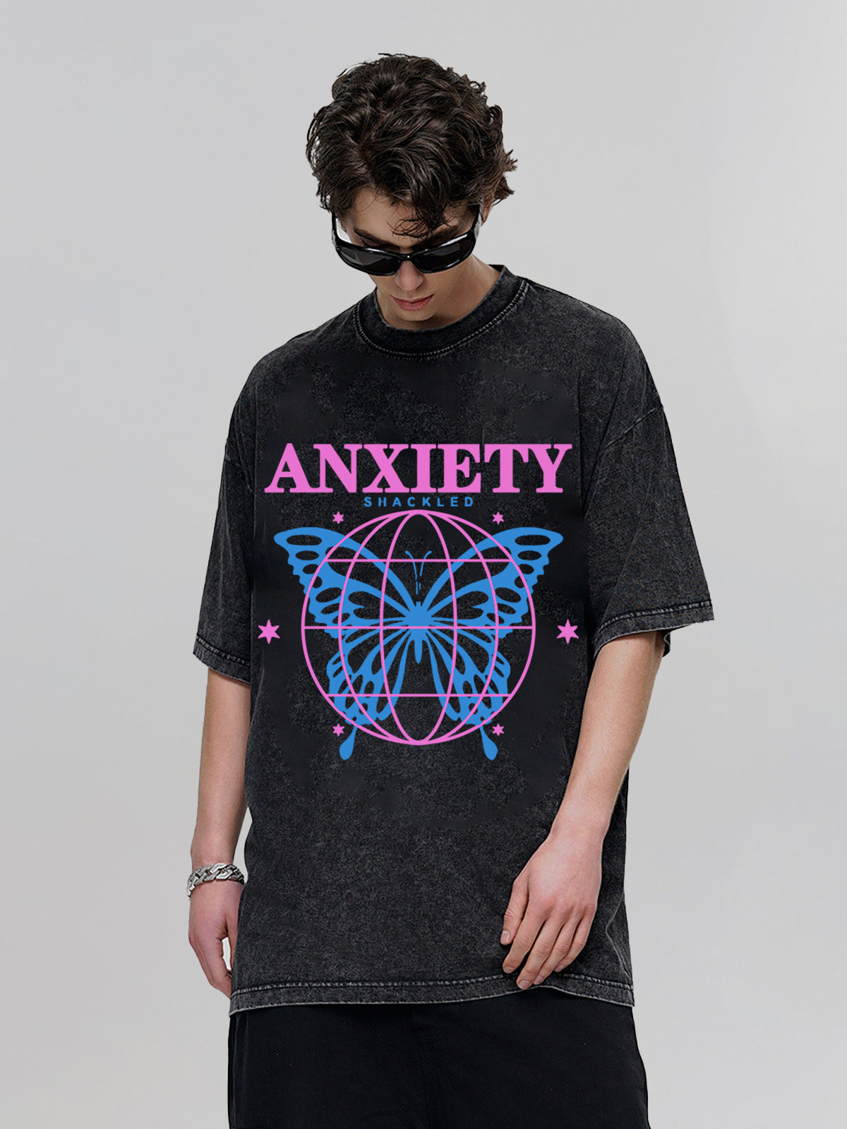 Washed Retro Print Tee