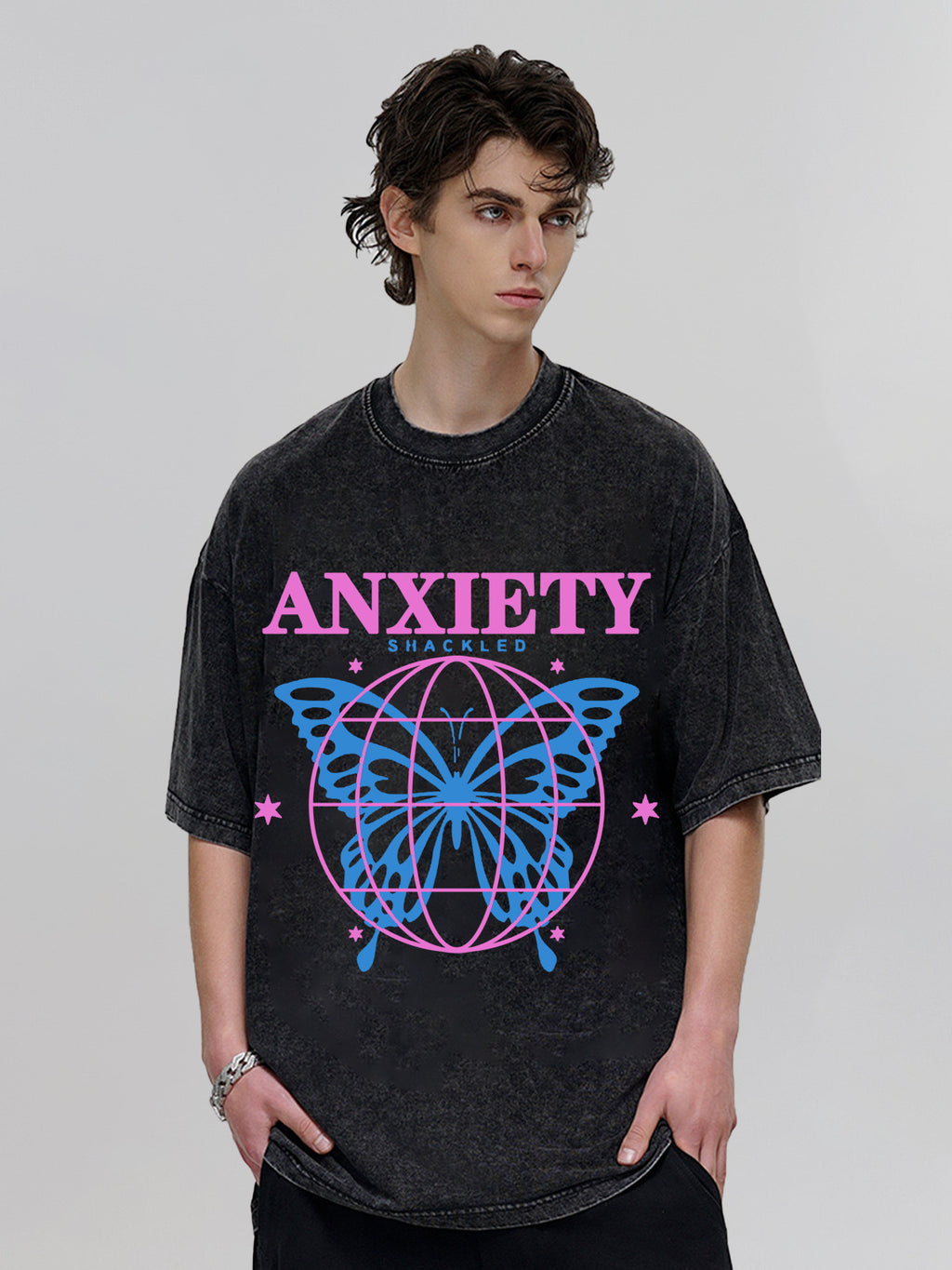 Washed Retro Print Tee