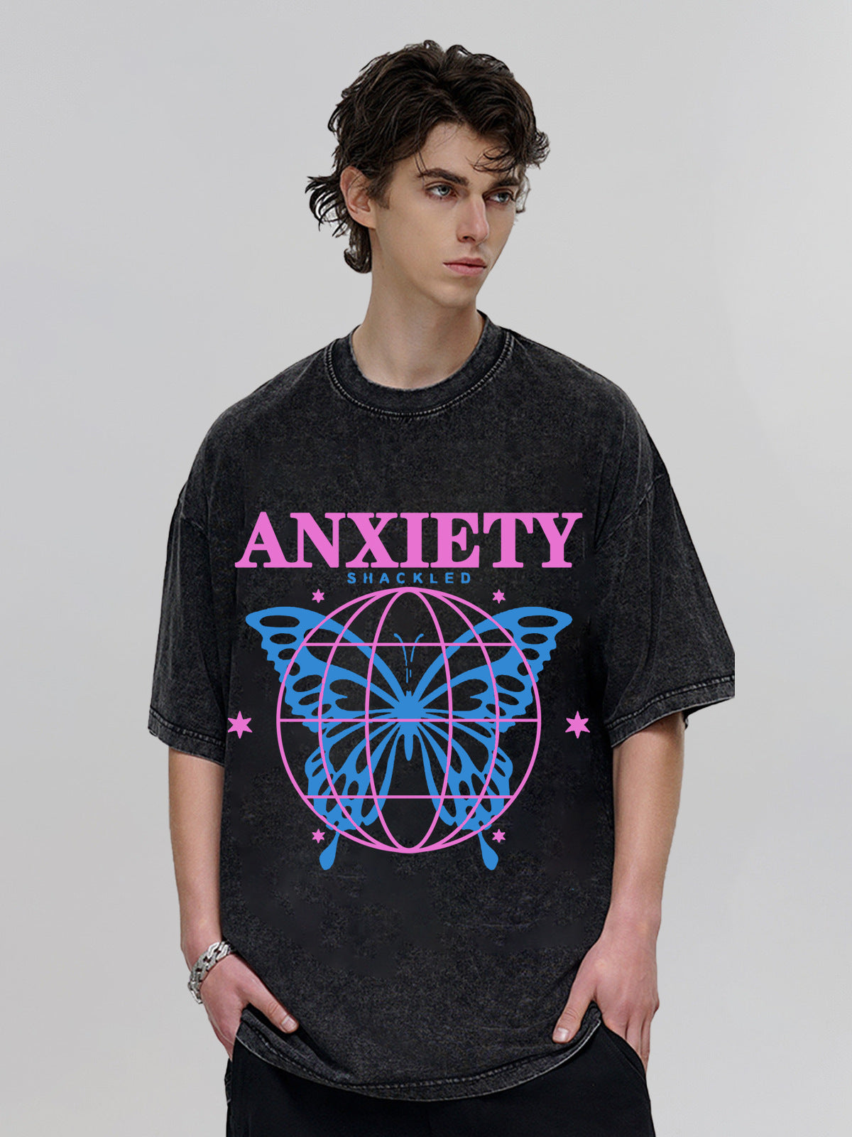 Washed Retro Print Tee