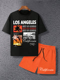 Sunset Print Tee and Shorts Set