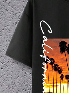 Sunset Print Tee and Shorts Set