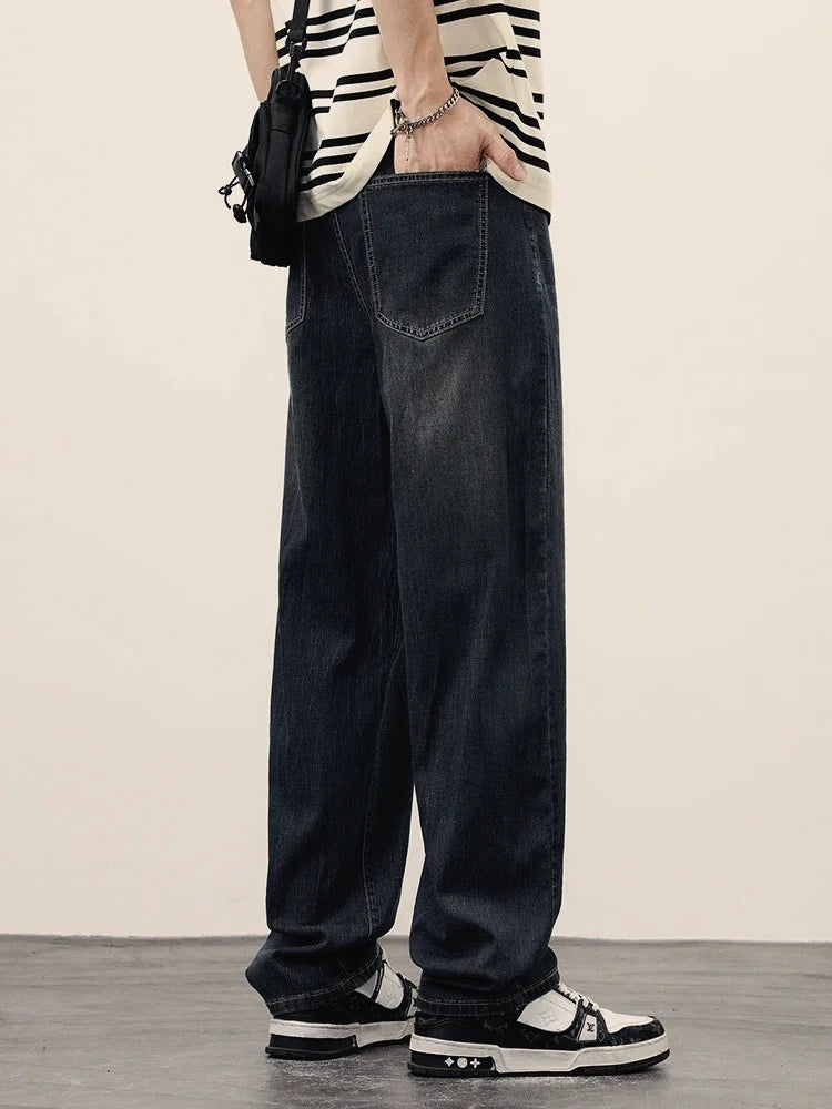 Straight Fit Wide Leg Denim
