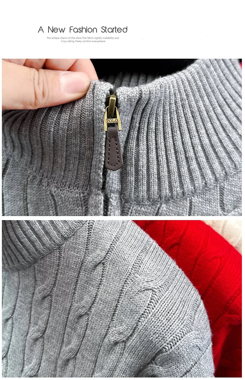 Half-Zip Collar Knit Sweater