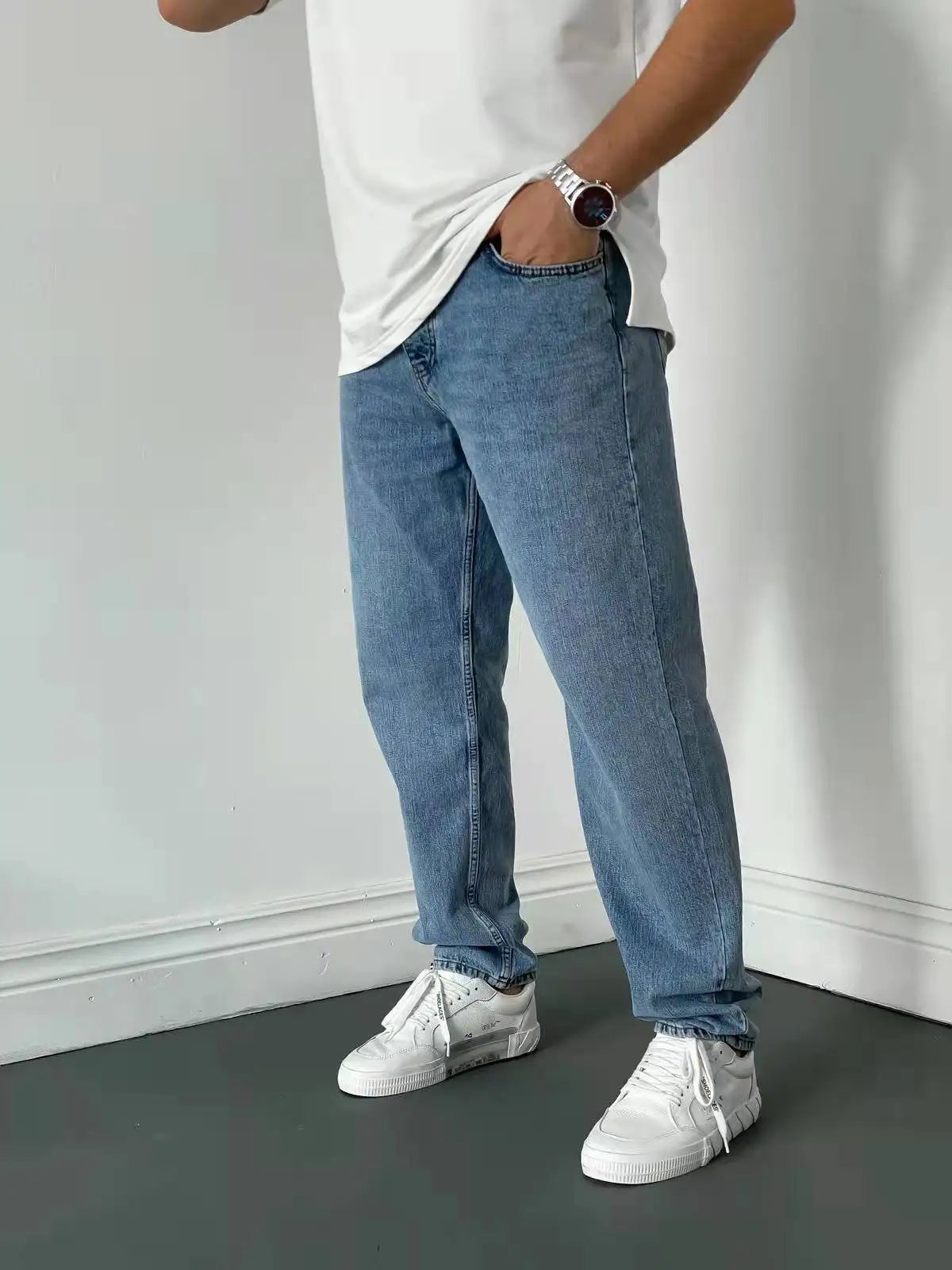 Straight Fit Stretch Denim