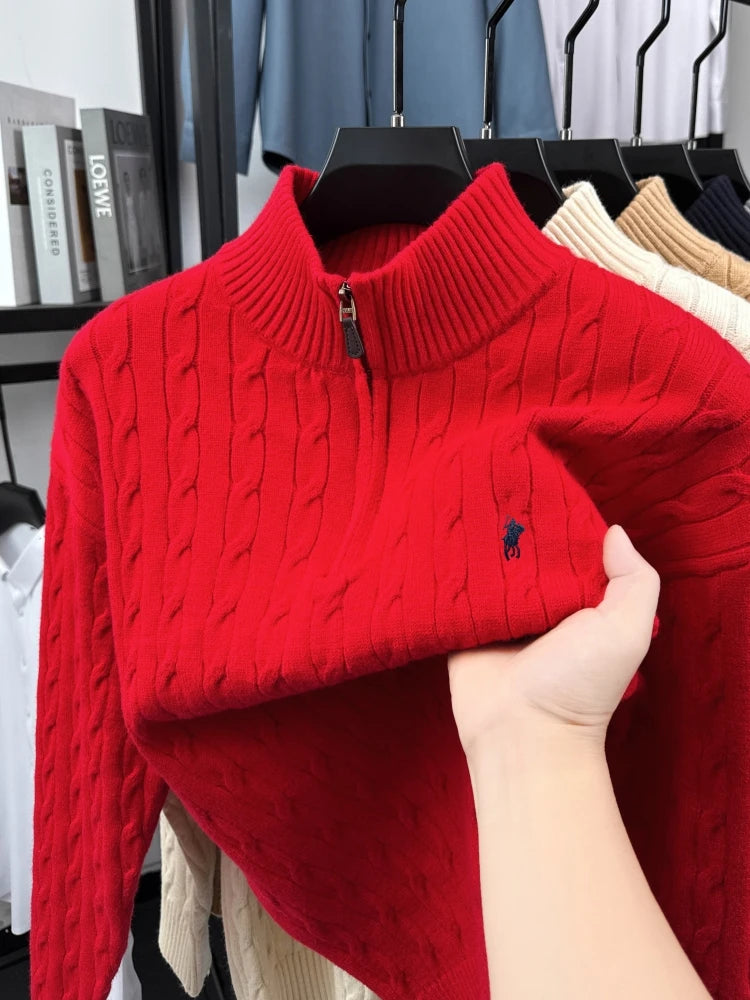 Half-Zip Collar Knit Sweater