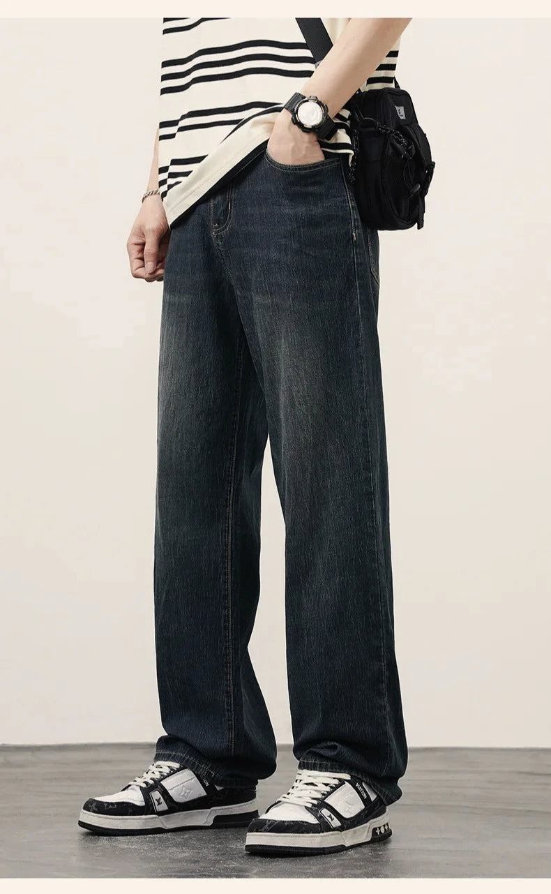 Straight Fit Wide Leg Denim