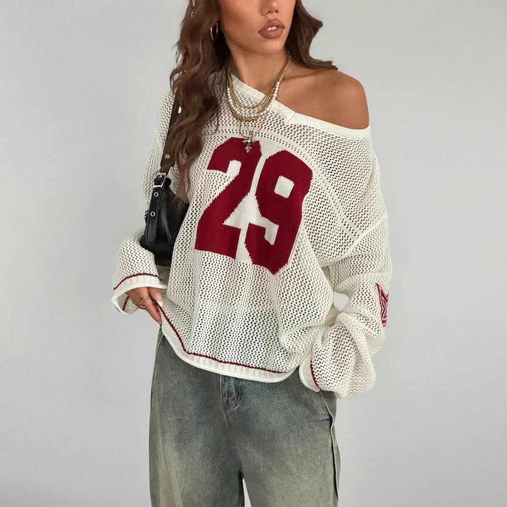 Y2K Sport Knit Long Sleeve Top