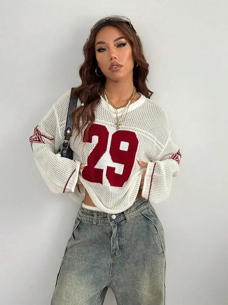 Y2K Sport Knit Long Sleeve Top