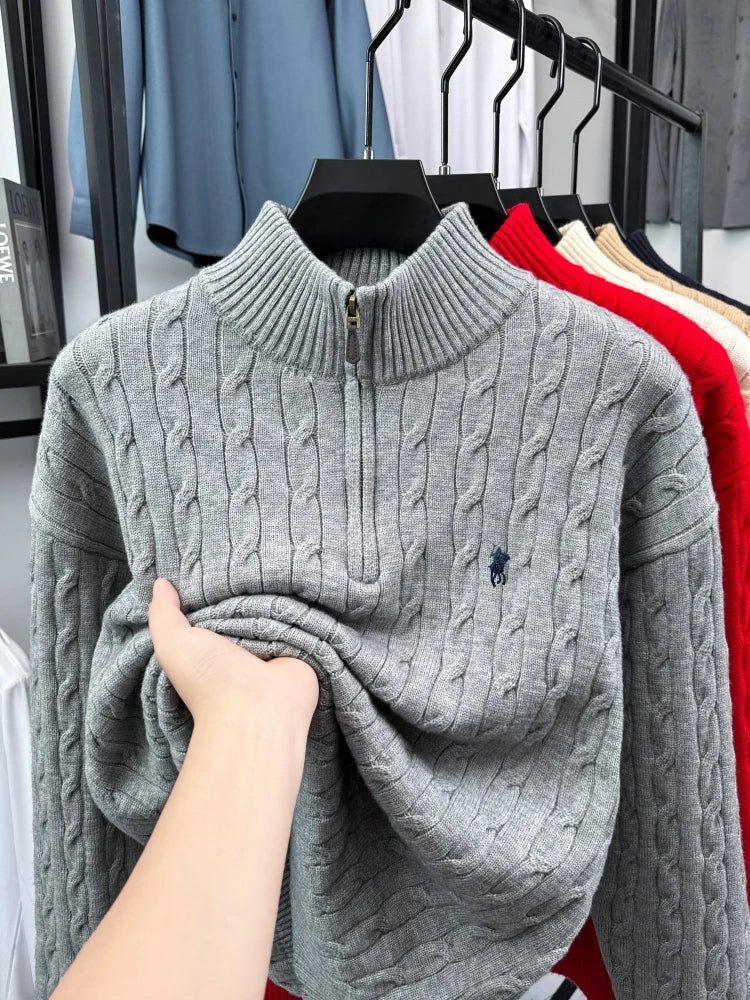 Half-Zip Collar Knit Sweater