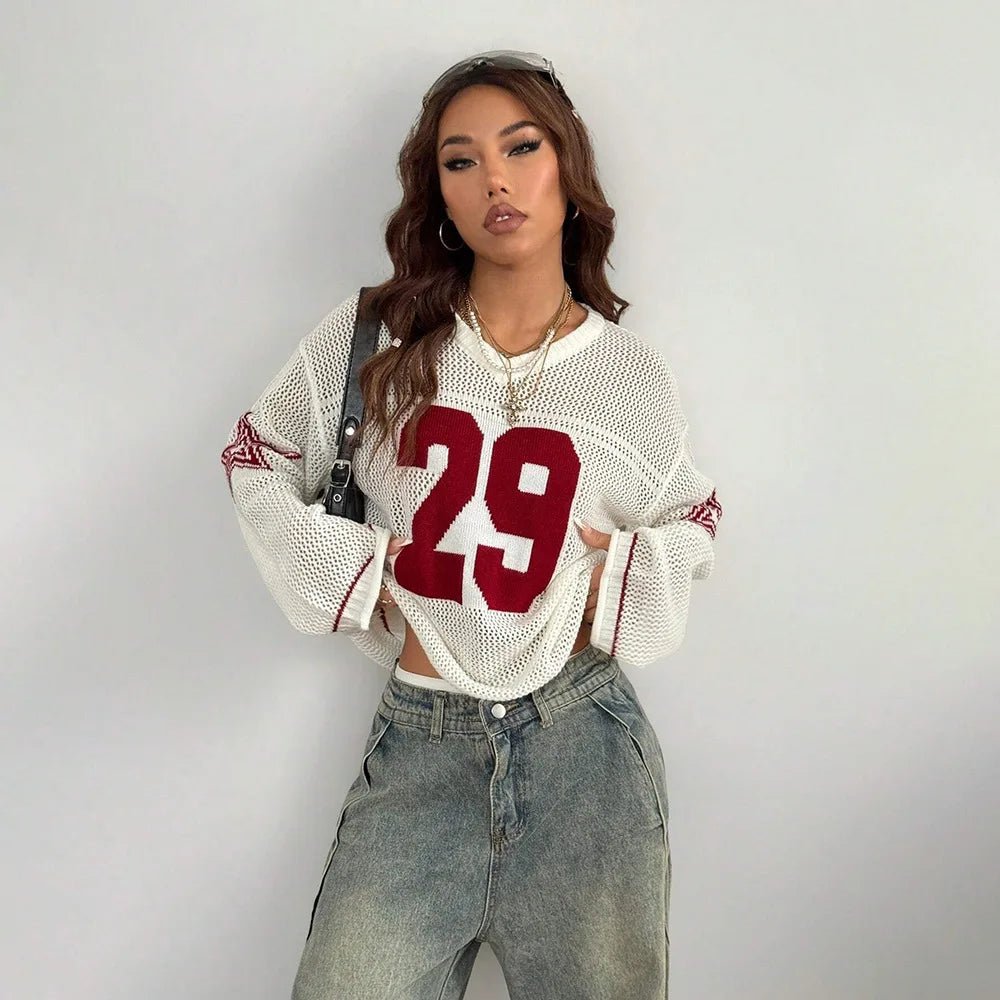 Y2K Sport Knit Long Sleeve Top