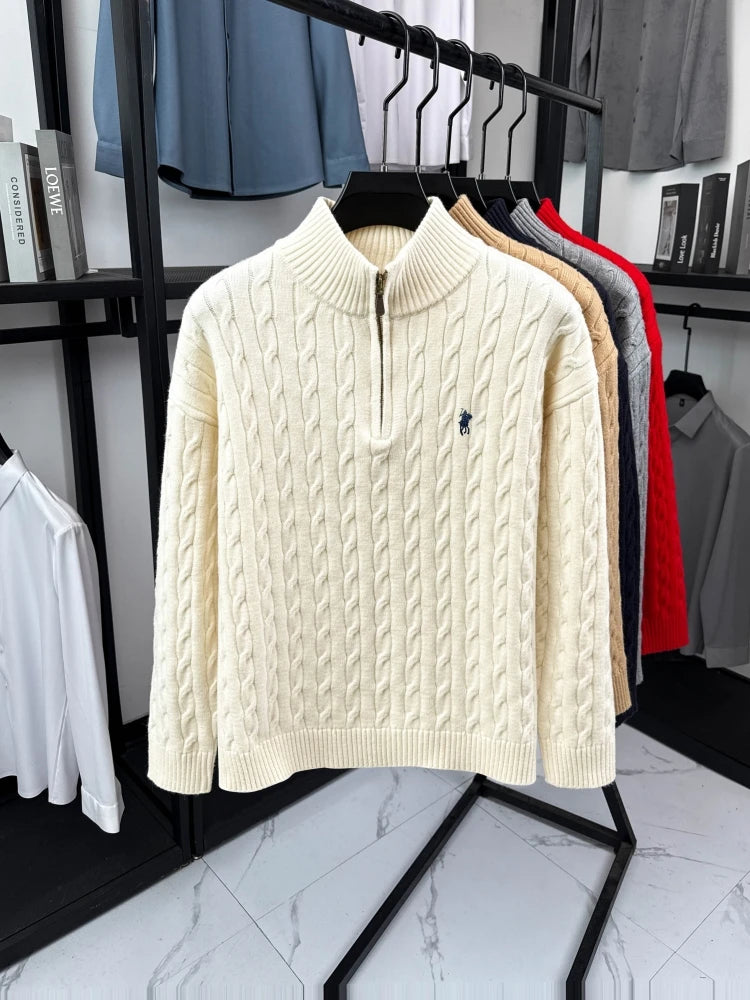 Half-Zip Collar Knit Sweater
