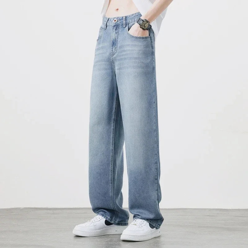 Straight Fit Wide Leg Denim