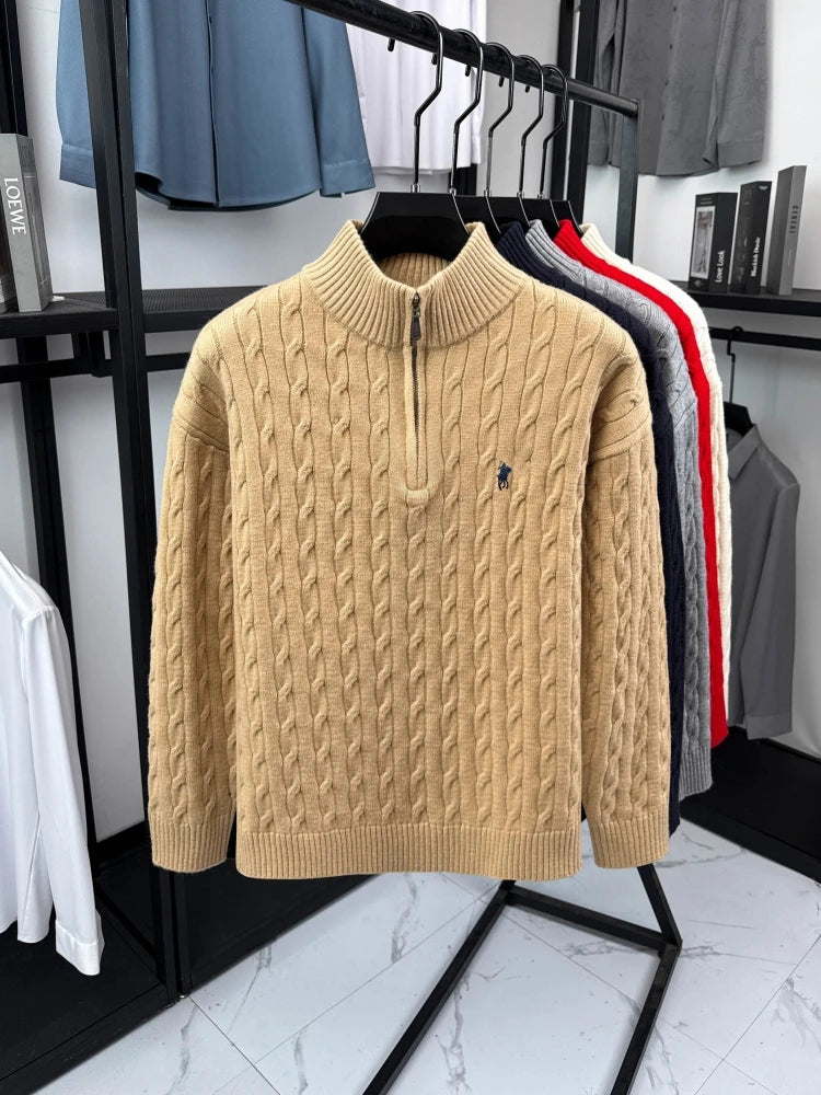 Half-Zip Collar Knit Sweater