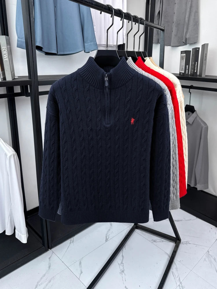 Half-Zip Collar Knit Sweater