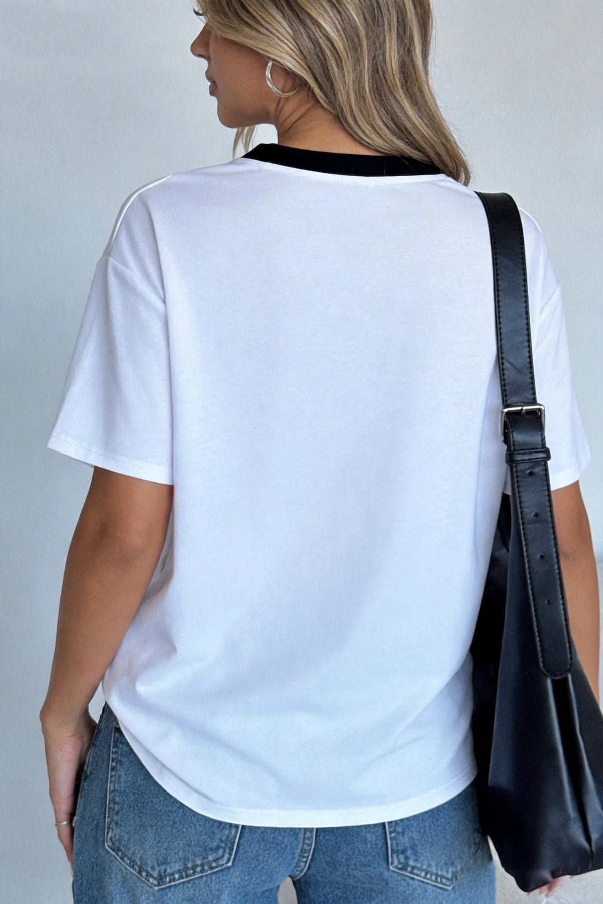 Retro V-Neck Contrast Tee