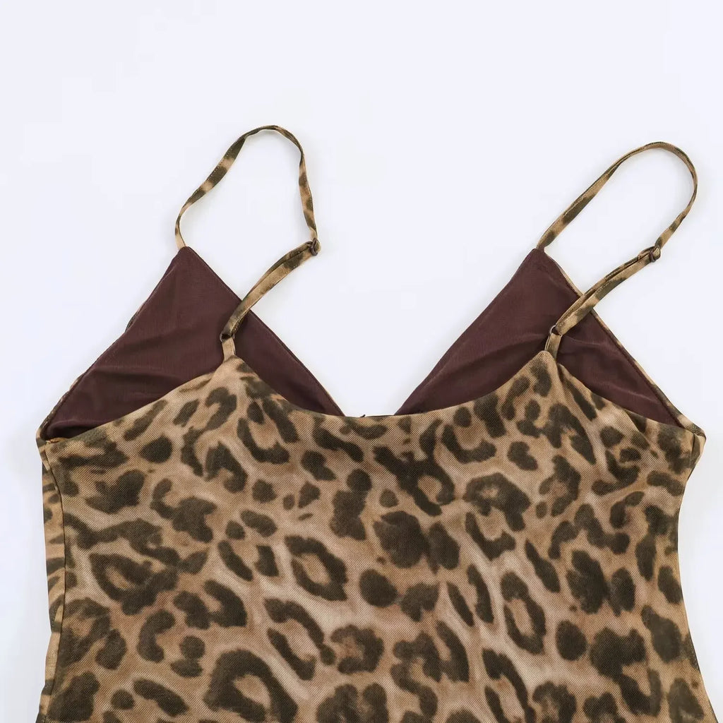 Leopard Print Slip Dress