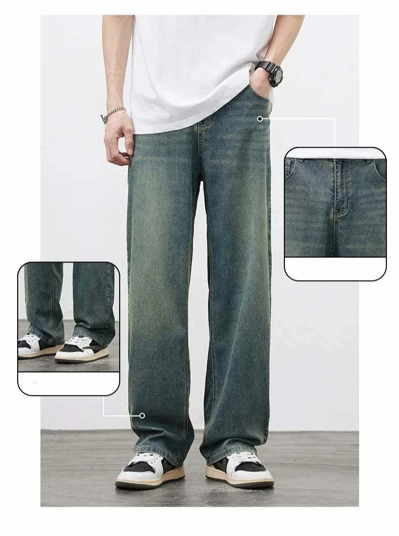 Straight Fit Wide Leg Denim