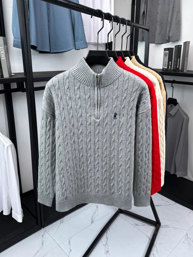 Half-Zip Collar Knit Sweater