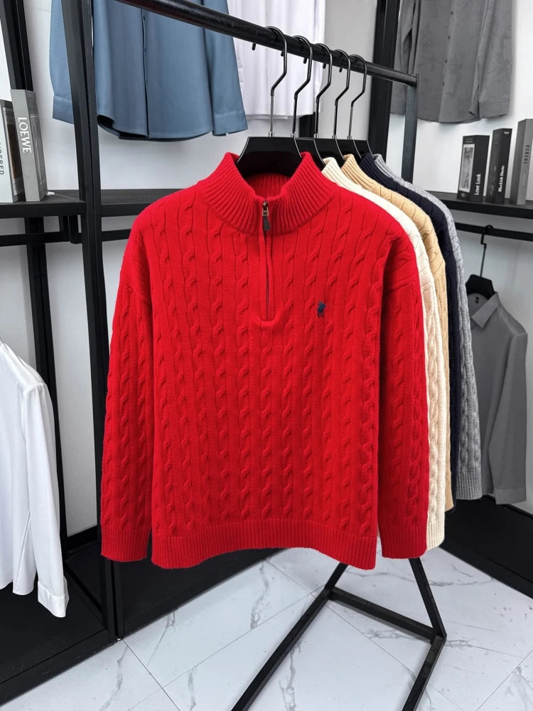 Half-Zip Collar Knit Sweater