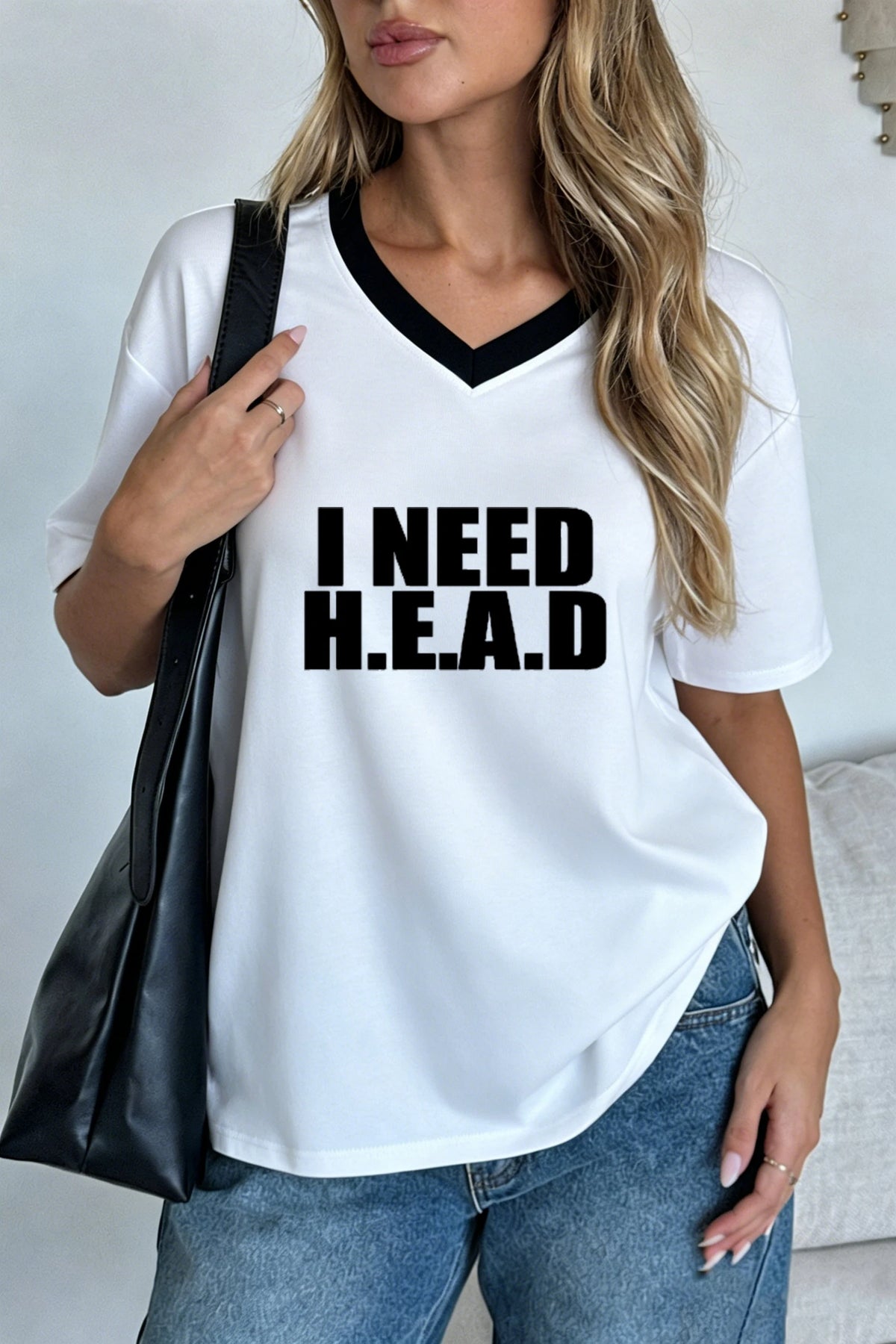 Retro V-Neck Contrast Tee