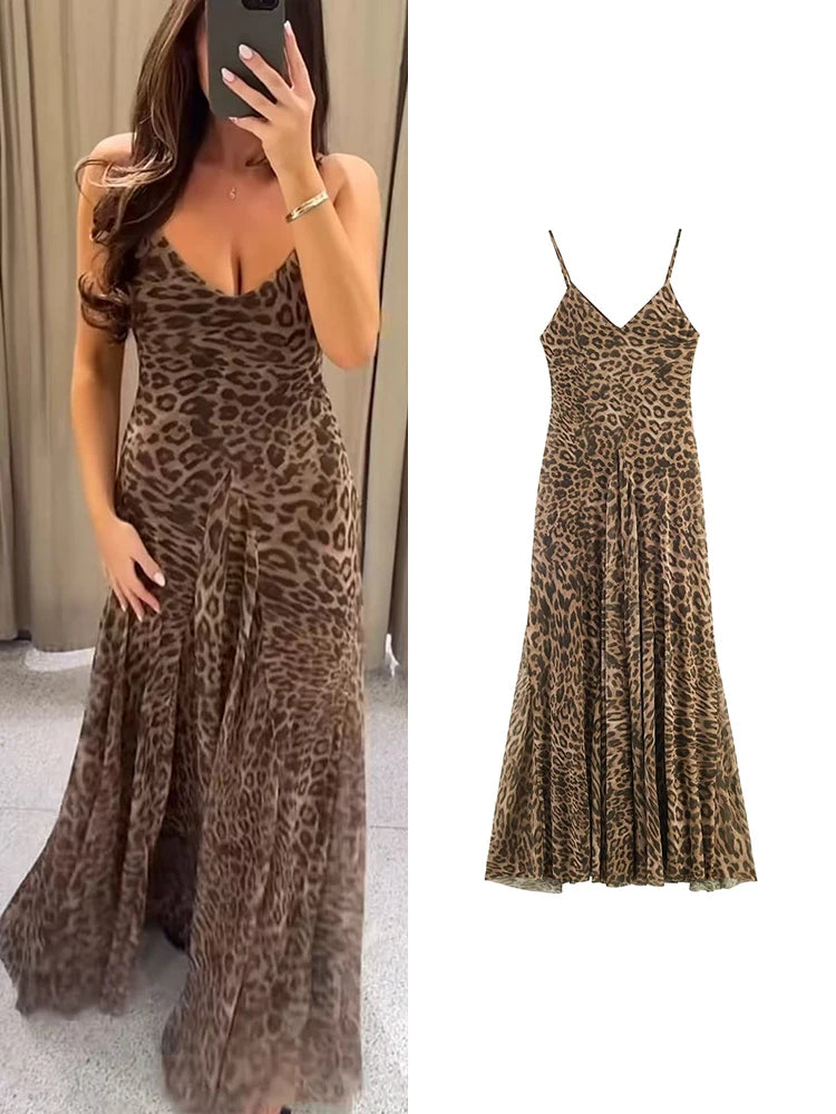 Leopard Print Slip Dress