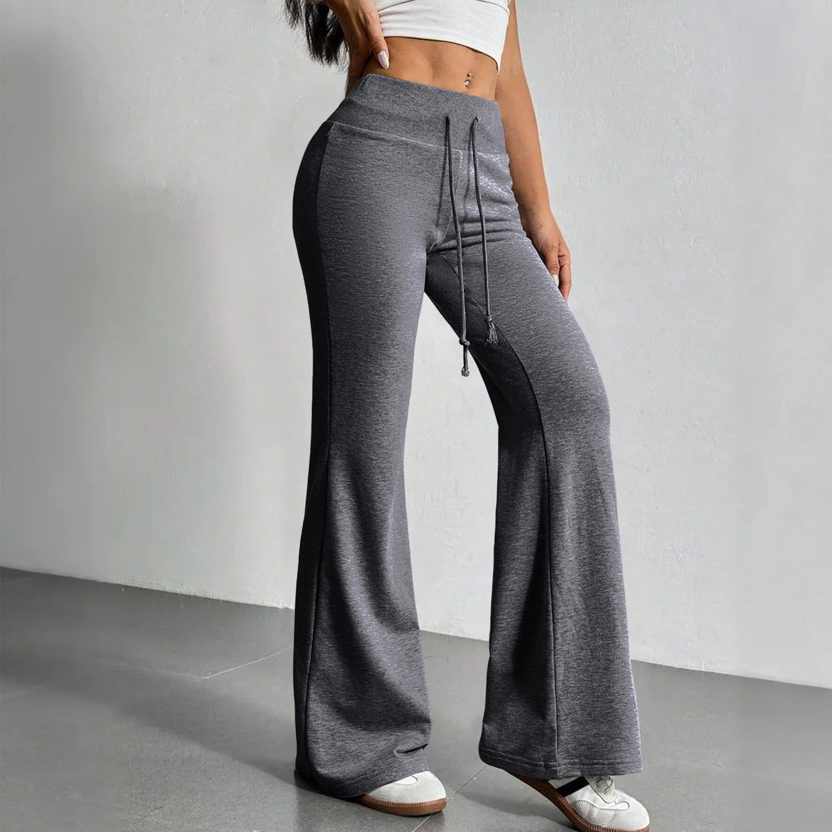 Drawstring Flare Sweatpants
