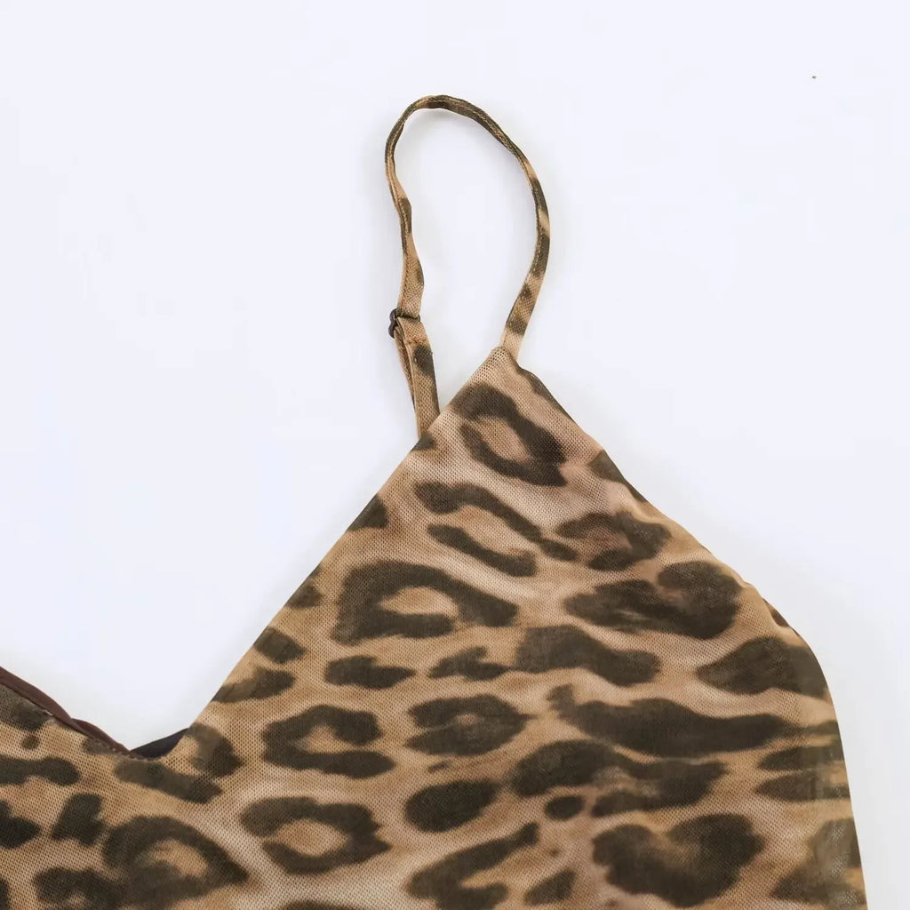 Leopard Print Slip Dress