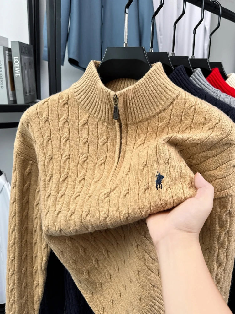 Half-Zip Collar Knit Sweater