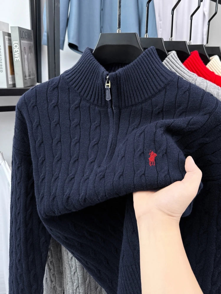 Half-Zip Collar Knit Sweater
