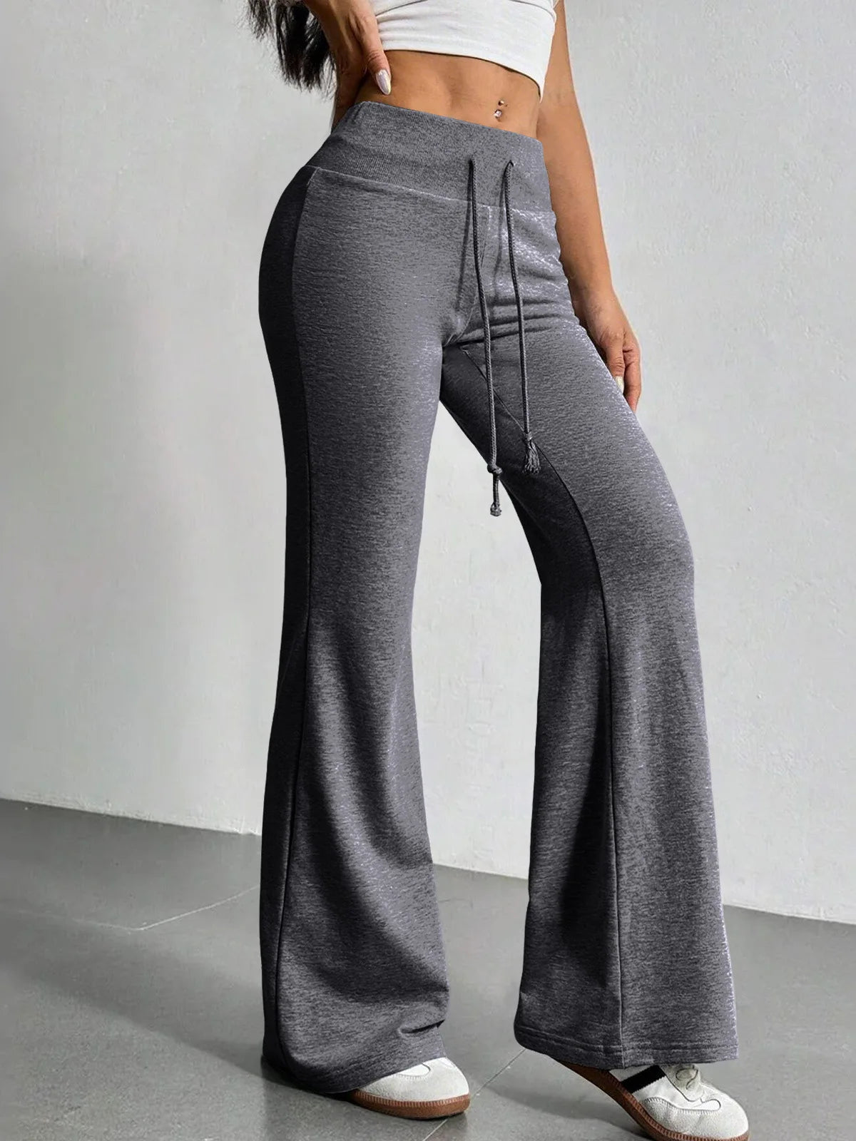 Drawstring Flare Sweatpants