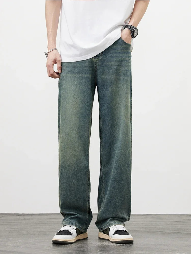 Straight Fit Wide Leg Denim