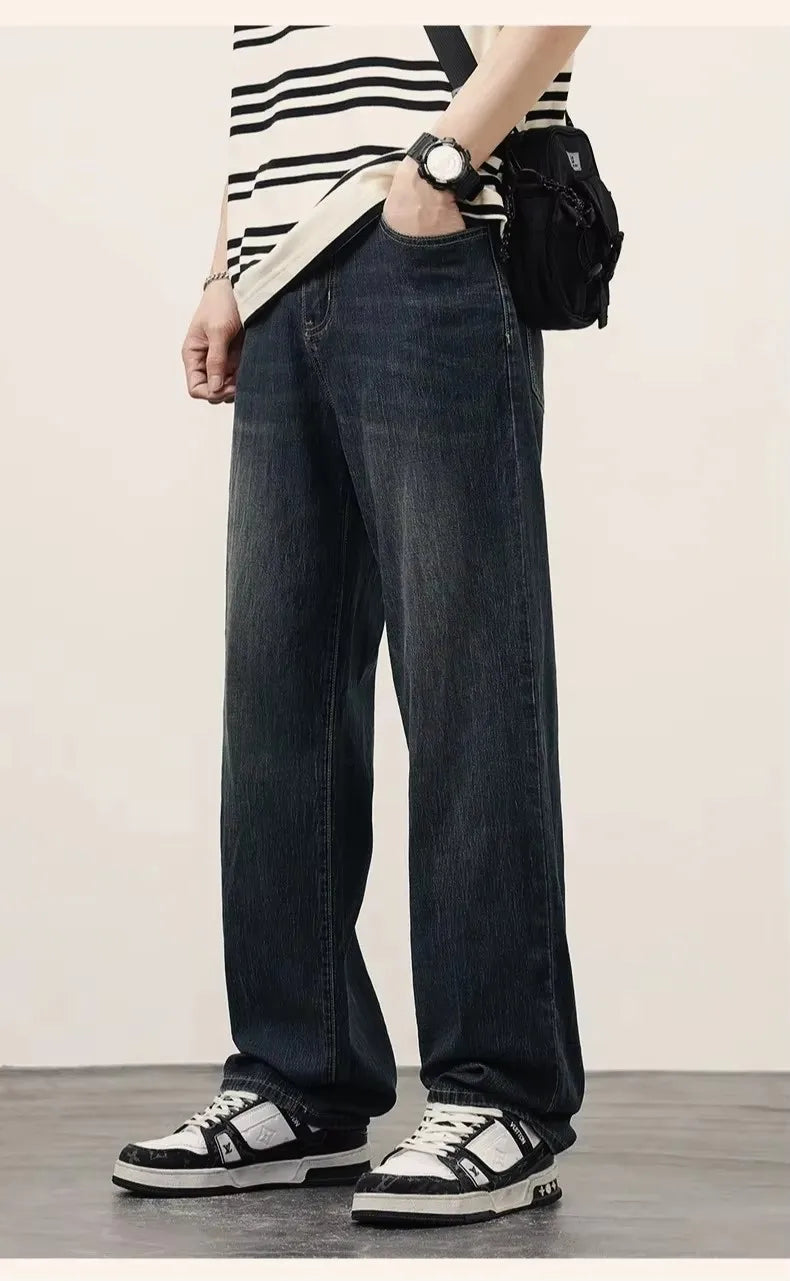 Straight Fit Wide Leg Denim