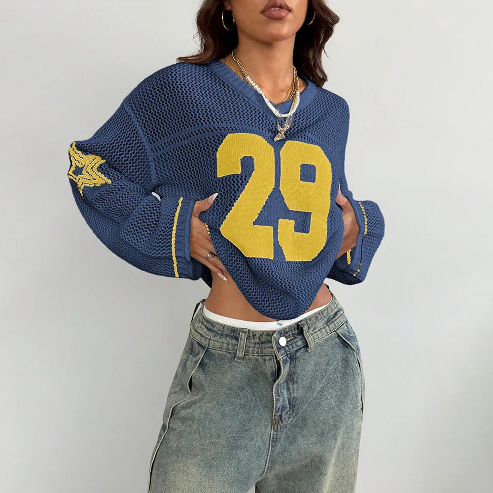 Y2K Sport Knit Long Sleeve Top