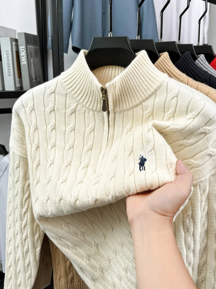 Half-Zip Collar Knit Sweater