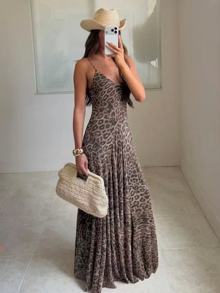 Leopard Print Slip Dress